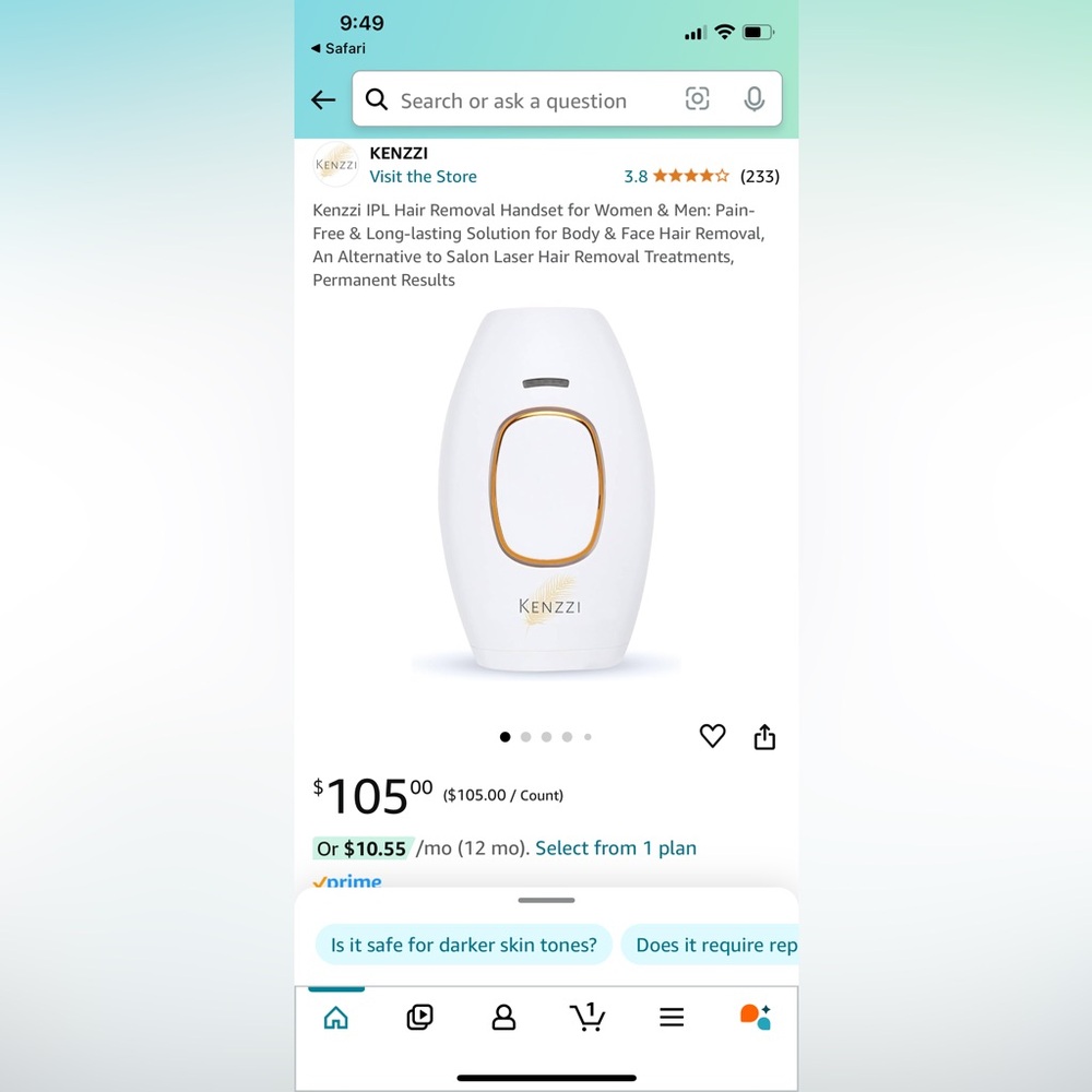 NIB Kenzzi IPL hlHair Removal Handset